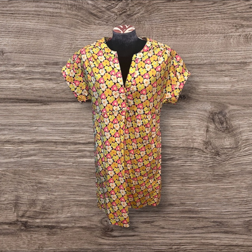 Uncle Frank Boho Flower Floral Short Sleeve Knee Length Dress Size Small Medium